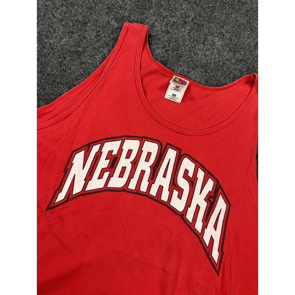 VTG Nebraska Huskers Tank Top Red Fruit Of The Loom Heavy Cotton XXL USA